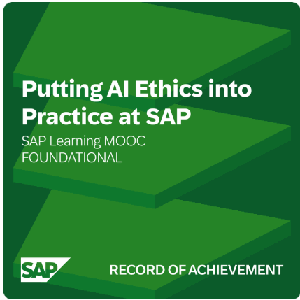 SAP record of achievement: Putting AI Ethics into Practice at SAP