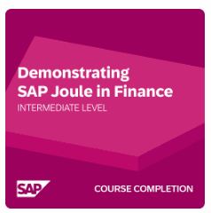 SAP course completion badge: Demonstrating SAP Joule in Finance